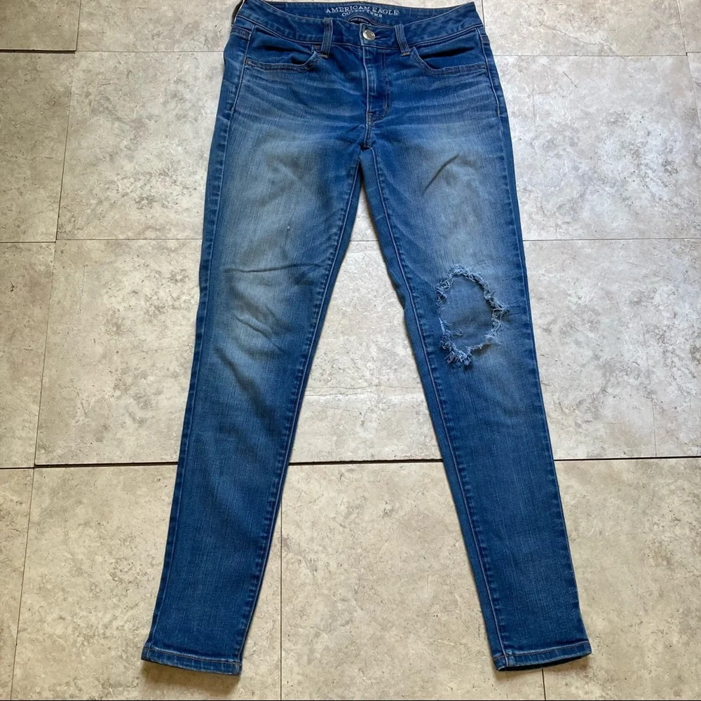 American Eagle Ripped Super Stretch Jegging Jeans - Picture 1 of 11